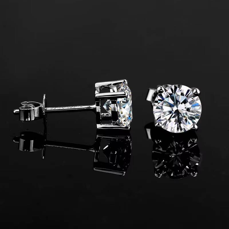 Messi Jewelry 14K 10K Silver 1CT Gold Moissanite Diamond Jewelry Moissanite Stud Earring