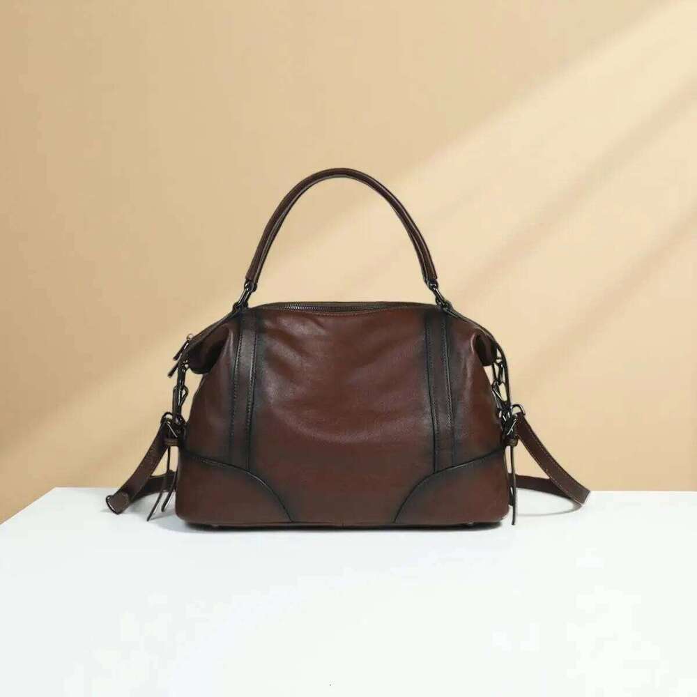 MOTAORA New Top Grain Cowhide Leather Tote Bag For Women High Quality Shoulder Vintage Handbag Purse KABAHEBINGJUE