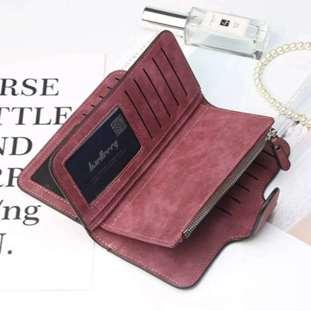 Baellerry Women's Leather Luxury Card Holder Clutch Large Capacity Zipper Pocket Hasp Ladies Wallet Purse for Woman Z260130