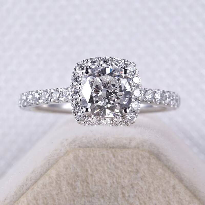 MSR-930 IGI 18K Gold 107CT Cushion Cut Lab Diamond Rings Wedding Diamond Engagement Ring