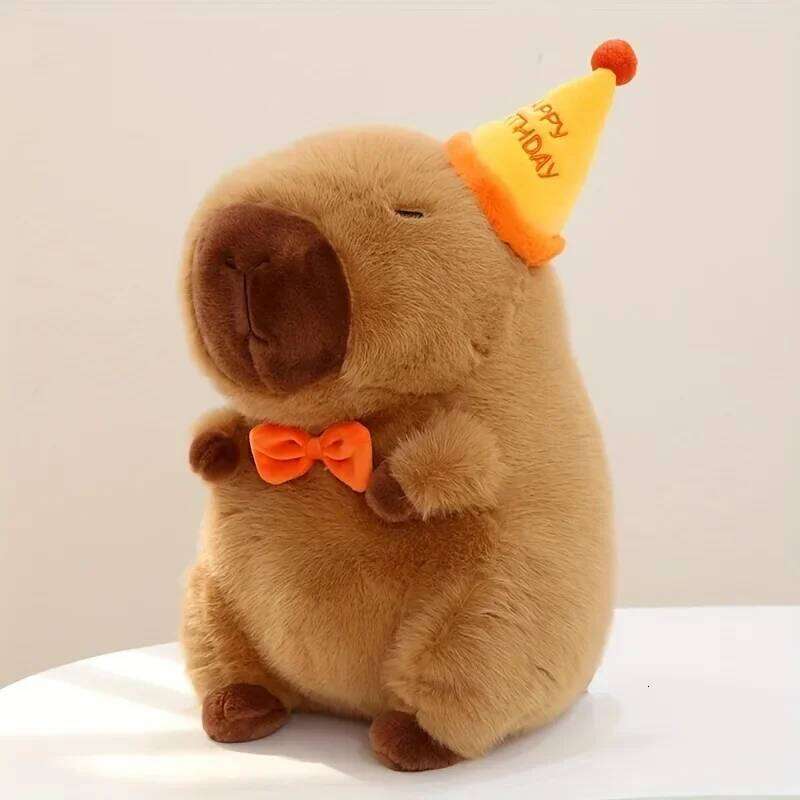 23cm Capybara Simulation Capibara Anime Fluffty Toy Cute Stuffed Animals Soft Doll Plush Christmas Thanksgiving Gift Y260128