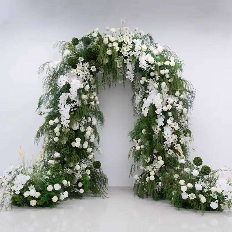 Customized Artificial Greenery Backdrop Mariage White Flower Arrangement Decoration Arch Y260130