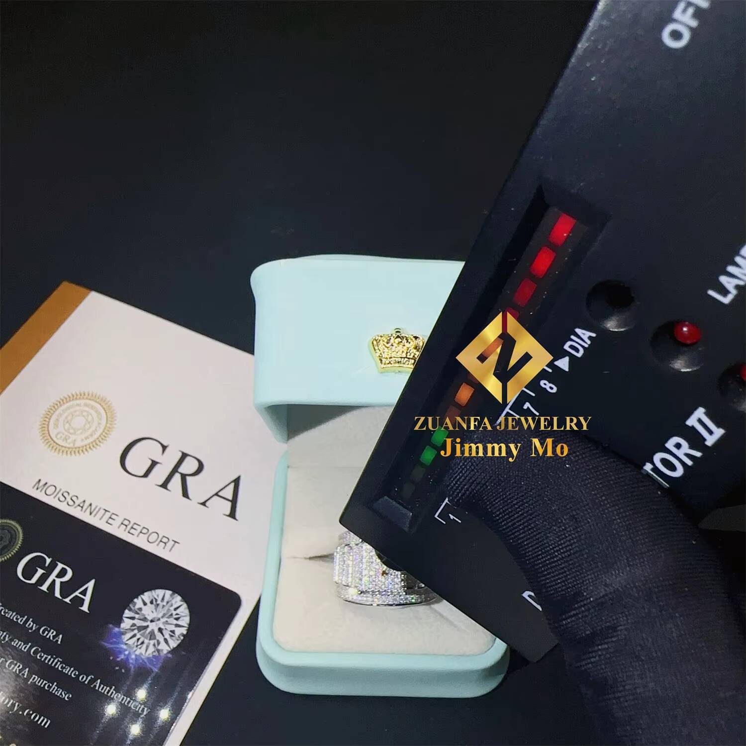 Ready to Ship GRA Certificates Low Price Classic Hip Hop Fire Jewelry Iced Out VVS1 Moissanite Shining Diamond Man Ring