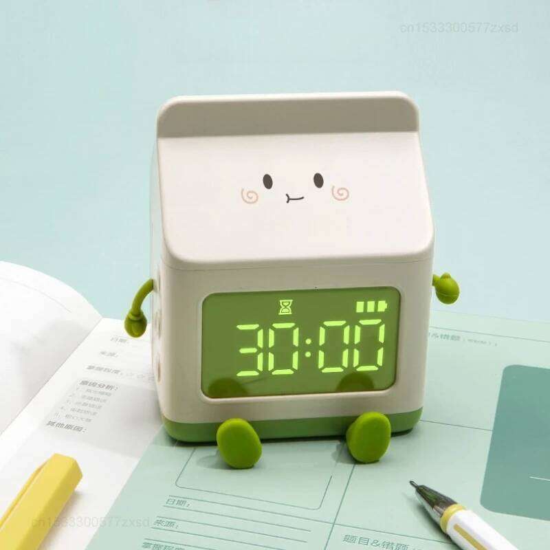 Multi-functional Milk Carton Alarm Clock, LED Digital Display Time/date, for Bedroom Cute Desktop Clock Home Decoration W260130