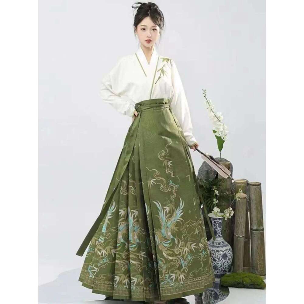 Ancient Chinese Hanfu Horse-Face Skirt And Shirt Set Traditional Ethnic Costumes Vintage Women Clothing Cosplay Fairy Dress