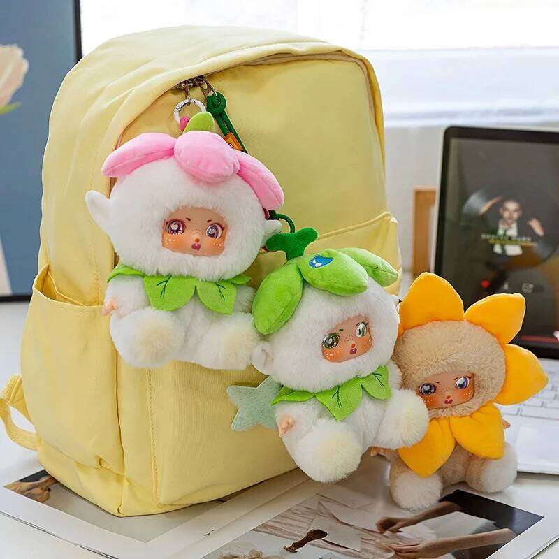 14cm Cute Party Vinyl Popular Stuffed Flower Baby Plush Toys Kids Creative Gifts Bag Pendant Y260128