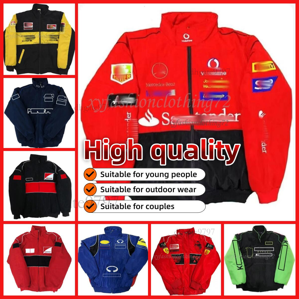 NEW F1 racing suit Mens jackets vintage motorcycle Team Rider car Fans Full Embroidered Logo Men's f1 Jackets Series cotton coats F1 windproof outerwear 6a 17 s c2 f0
