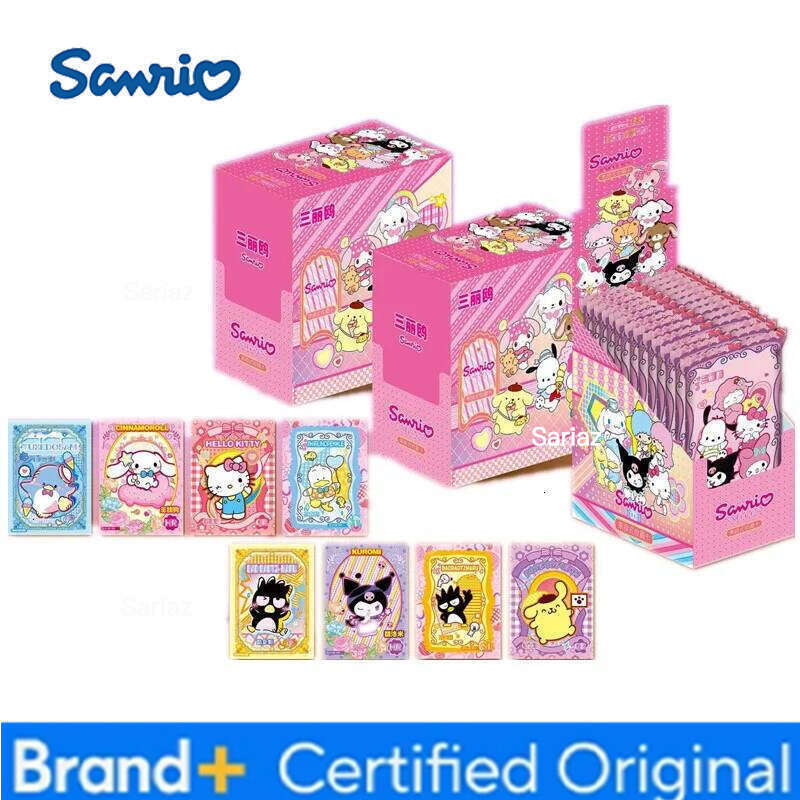 Sanrio Genuinely Family Christmas Party Collection HelloKitty Cards Pink Cute Card Aurora Series Trading Toys Gifts H2601301