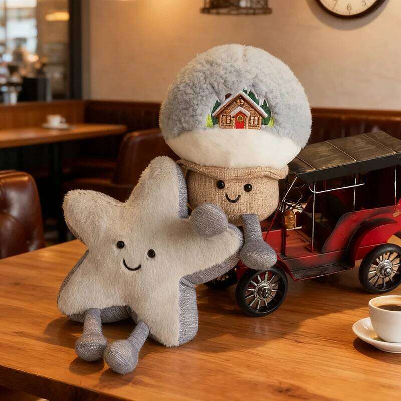 Christmas Tree & Snow Globe Plush Toys Holiday Pillow Festive Decor Stuffed Ornaments Collectible Companion Doll Gift Y260128