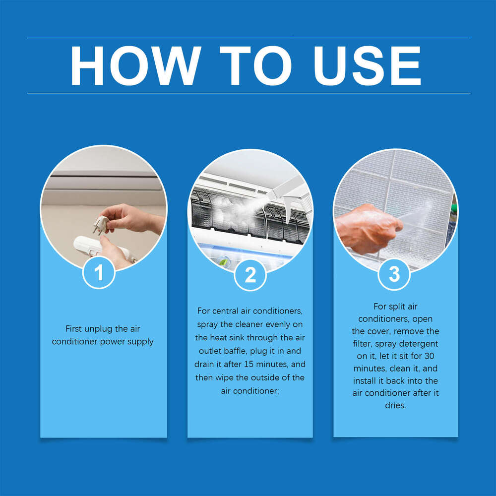 JAKEHOE Household Air Conditioner Indoor Unit Special Stain Removal Odor Cleaning Spray S260130