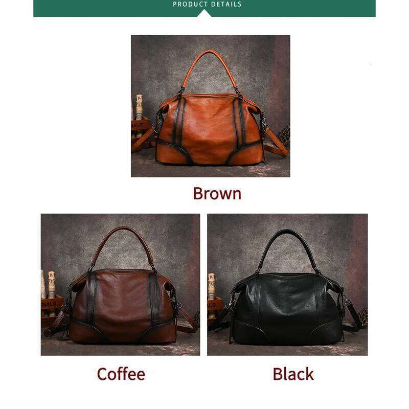 MOTAORA New Top Grain Cowhide Leather Tote Bag For Women High Quality Shoulder Vintage Handbag Purse KABAHEBINGJUE