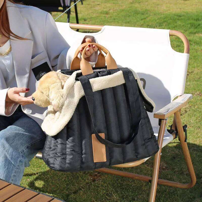 Windproof Warm Carrier with Removable Inner Handle, Portable Pet Travel Bag for Dog and Cat, Large Capacity, Winter 26H0130