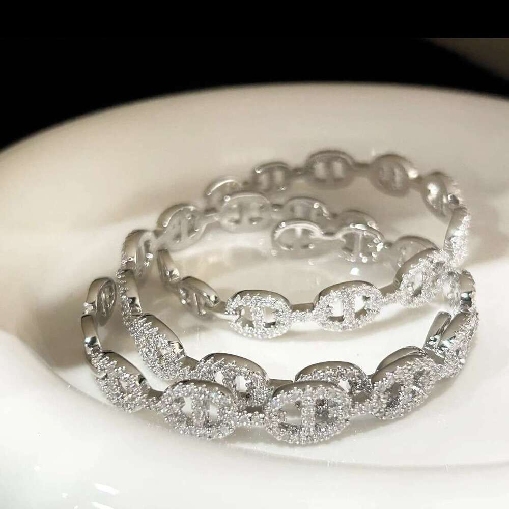Full-Diamond Pig Nose Bracelet Zirconia-Set Luxury Jewelry Niche Fashion Elegant Versatile Bracelet
