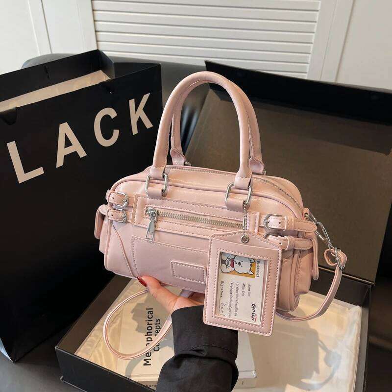 Stylish Design Glossy PU Sqeare Shoulder & Crossbody Bags Solid Zipper Hot Trendy Designer Style Handbags For Women New