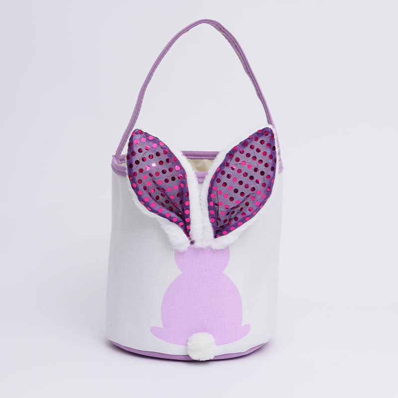 Easter Basket 2026 Easter Decorations Gift Basket Lighted up LED Easter Bunny Bag Light Bunny Ear Sequin Easter Bucket WLL2575