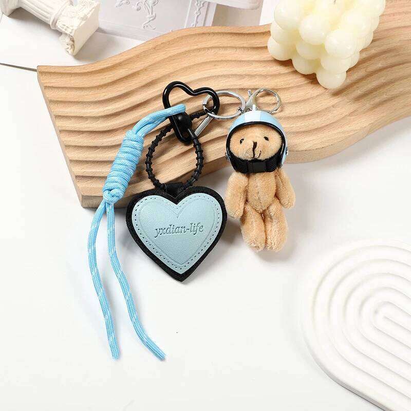 New 1PC Cute Helmet, Pendant, Bag Accessory, Motorcycle Bear Doll, Keychain, Small Pendant Z260130