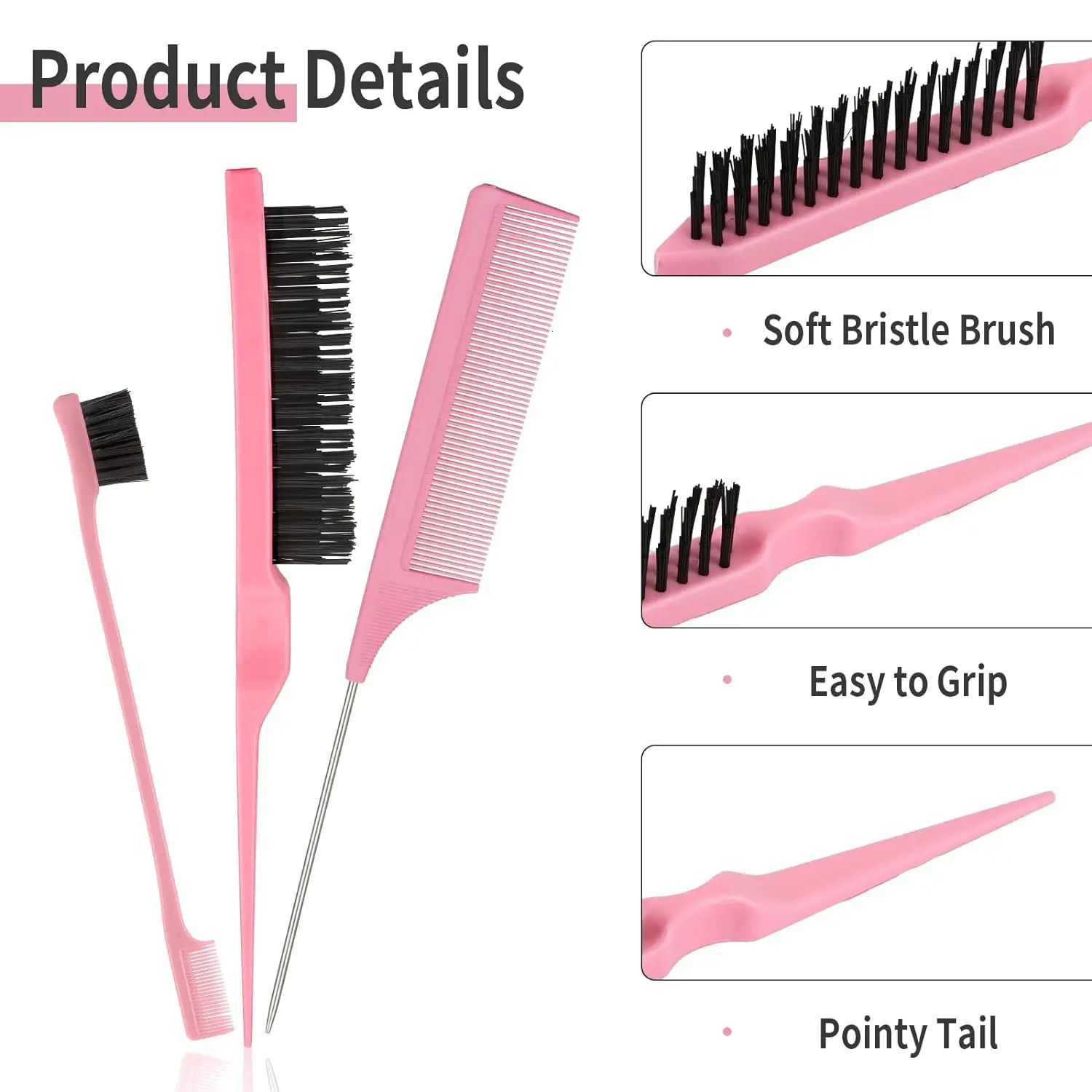 4 Piece Hair Brush Sets Pointed Tail Comb Fixed Mouse Comb Hair Pulling Needle High-Pressure Spray Bottle Salon Tools Supplies 260126