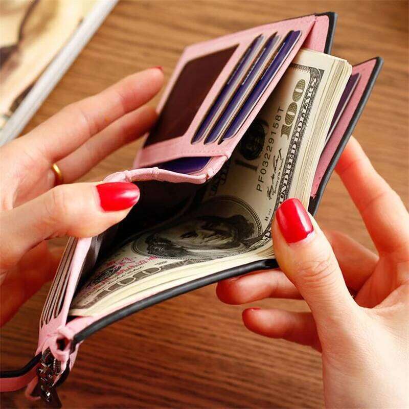 New Women's Short Wallet Made of PU Leather Female Card Holder Foldable Portable Lady Coin Purses Z260130