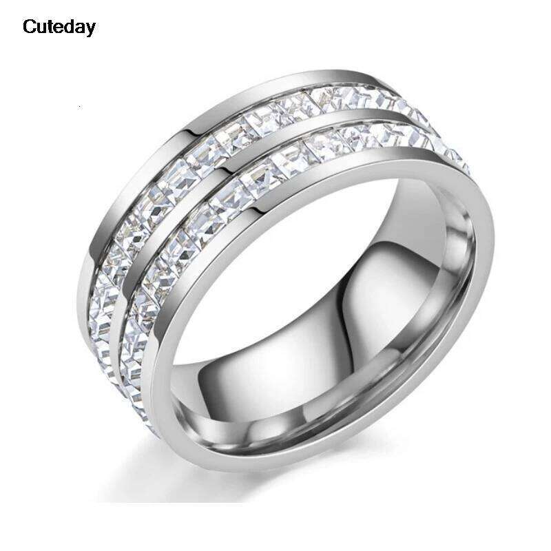 Shine Silver and Gold Color Round Inlaid White Zircon Ring for Women Men Engagement Wedding Jewelry Gift XJ260130