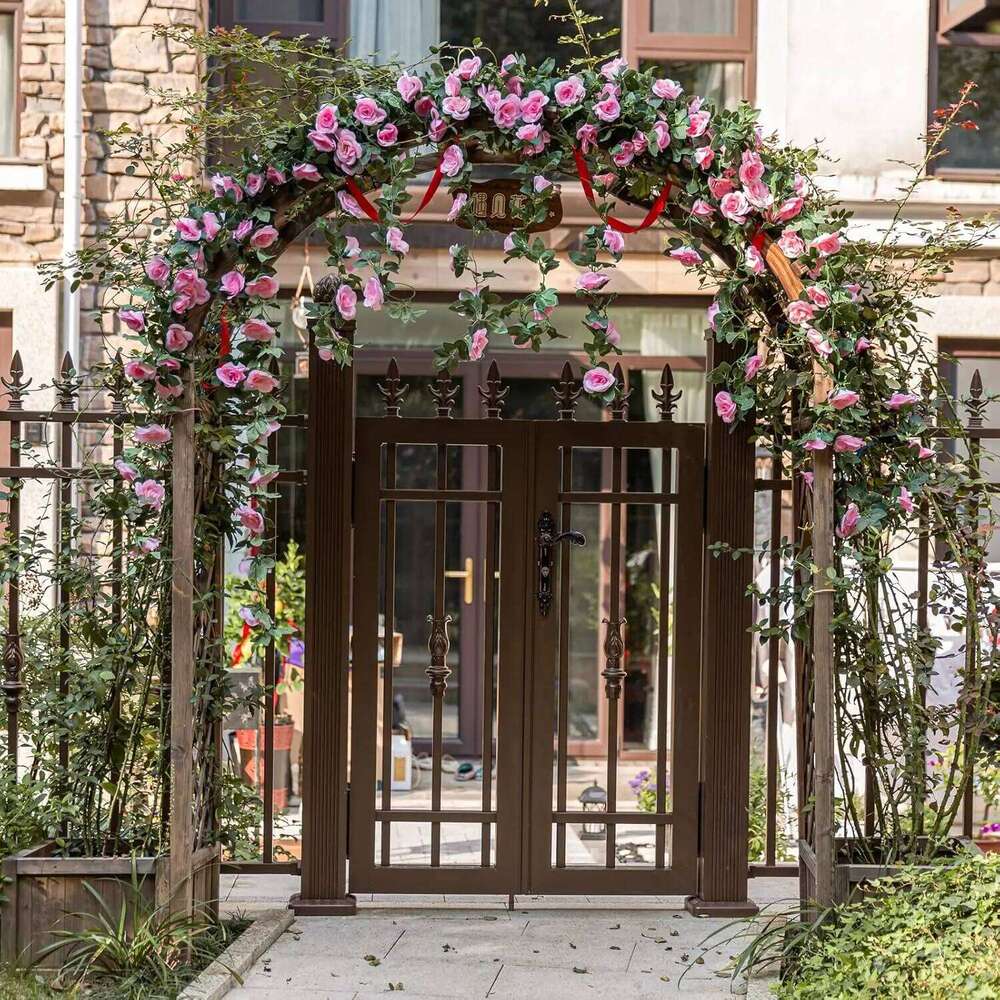 Artificial rose ring hanging wedding party garden home bedroom office decoration Y260130