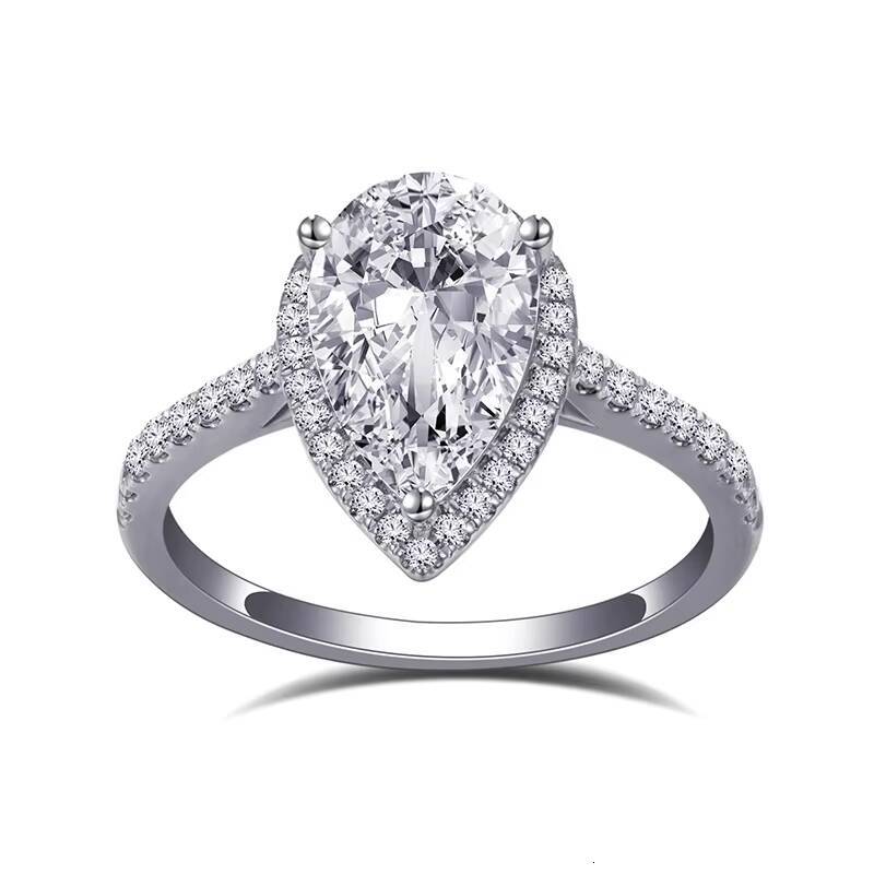 IGI 18K Gold 209CT Pear Cut Lab Diamond Rings IGI Wedding Diamond Engagement Ring