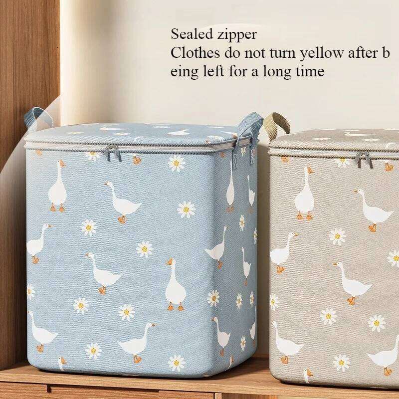 Large Capacity Quilt Box 2026 Cotton Non Woven Clothes Storage Bag Moving Luggage Bag Portable