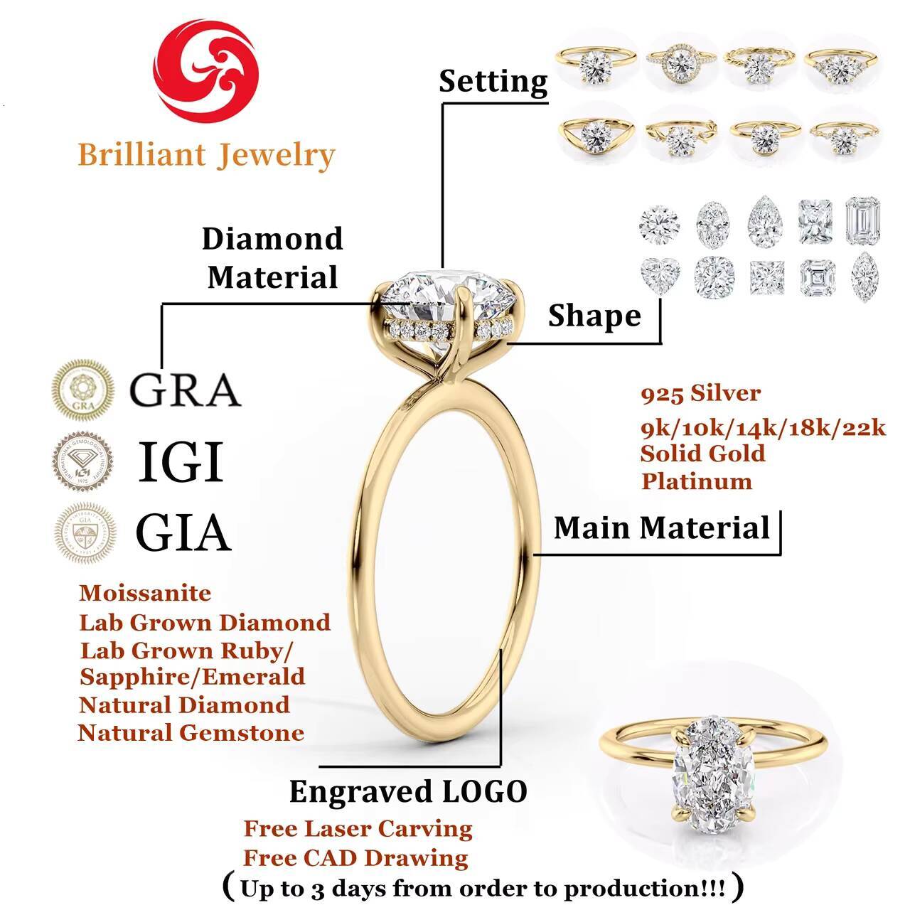 14k Solid Gold AU585 30ct Elongated Cushion Cut Wedding Band 8x10mm D VVS Moissanite Ring