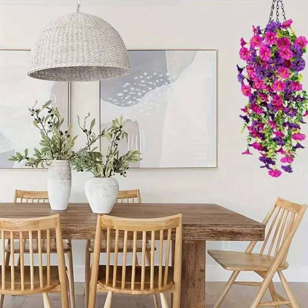 Flower New Artificial Hanging Flowers Plants Easter Decoration 2025 UV-resistant and Realistic Room Decor Wedding W260130