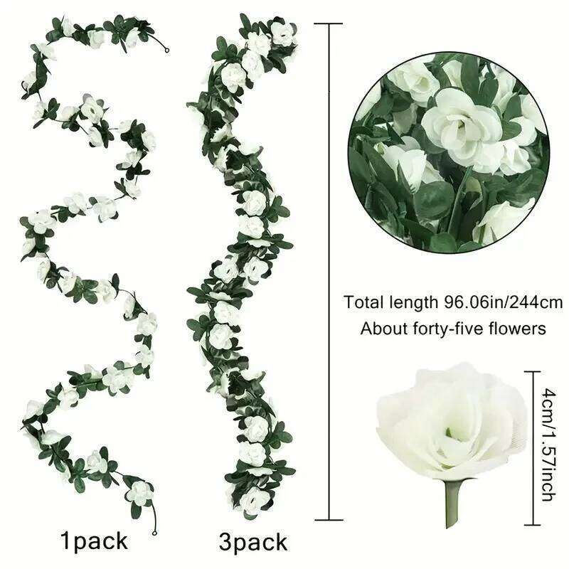 1pc 2m Rose Artificial Flower Hanging Garland for Wedding Home Decoration Spring Autumn Garden Arch Decor DIY Fake Flowers Vine Y260130
