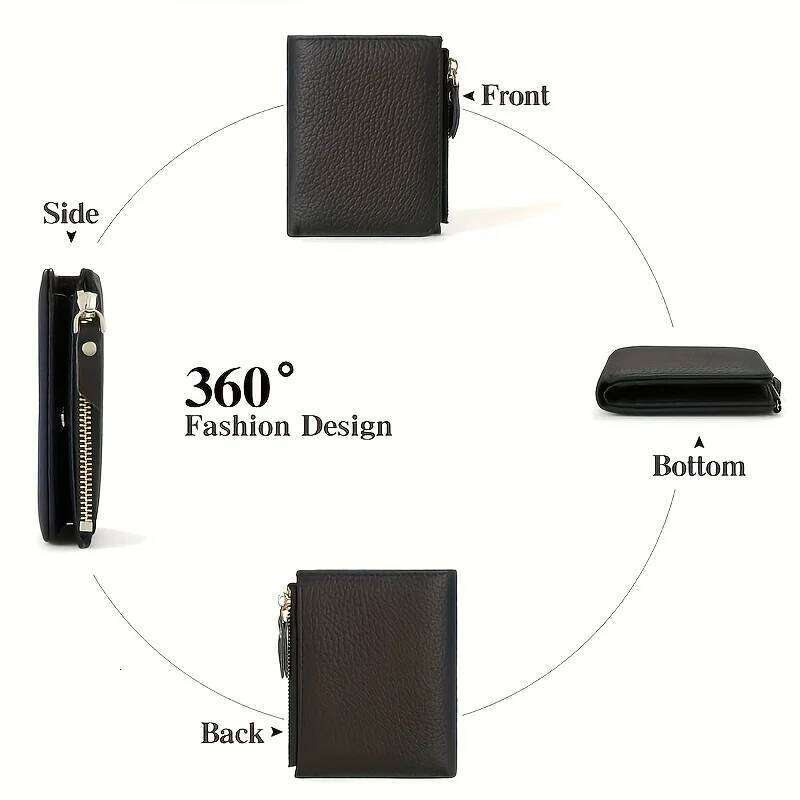 Men Women Cute Short Wallet Luxury Solid Zipper Coin Purse rfid Bank Holder Slim Small Money Bag small black purse w Z260130