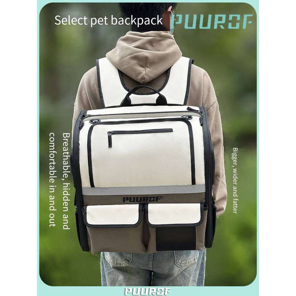 PUUROF Pet luggage capacity cat Large backpack portable Spring Festival special car bag windproof 26H0130