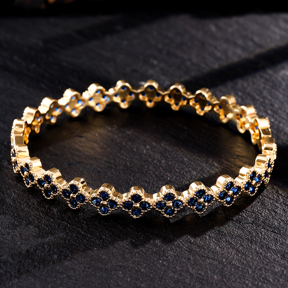 Bracelet Minimalist Multi-Color Hip-Hop Thin Circle Double Heart Bracelet Ins Style Women's Diamond-Studded Fashion Trendy Personality Jewelry Br