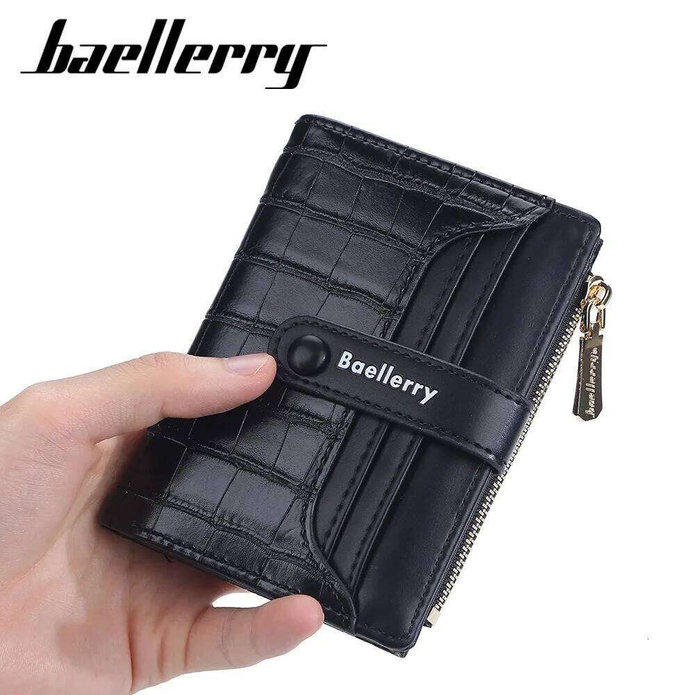 Compact Baellerry Women Wallet Short with RFID Shield 4 Card Slots, Zipper Closure - Christmas Stocking Stuffer Z260130