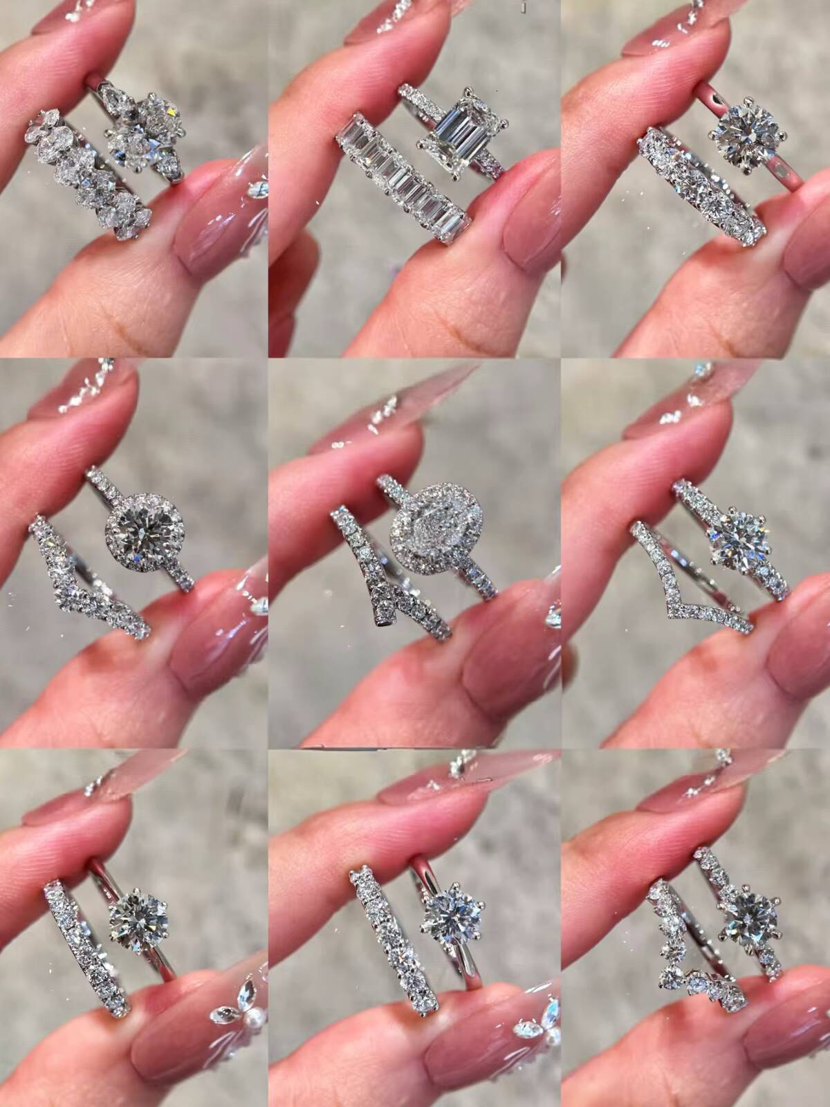 Lab Grown Diamond Emerald Oval Cut Pave Bezel Eternity Band Rings 18k 14k Pure Gold Synthetic Diamond Ring