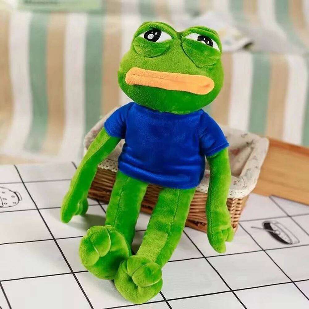 45cm Toy Soft Stuffed Pillow Magic Expression Pepe The Sad Frog Animal Plush Doll Birthday GIfts For Girls Boys Y260128