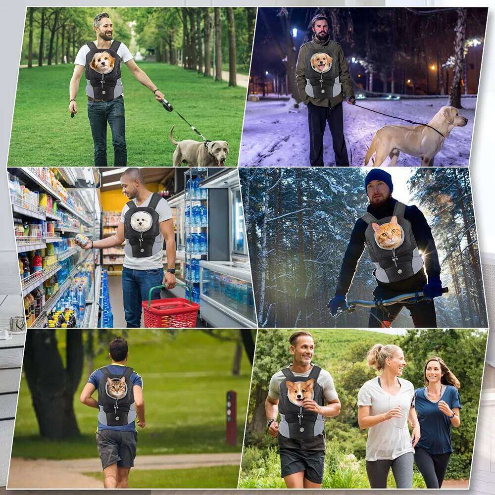 Double Shoulder Portable For Dogs Travel Breathable Outdoor Dog Carrier Bag Pet Carrying Supplies 26H0130