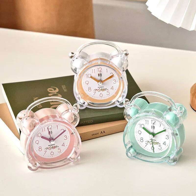 Battery Powered Digital with Backlight Crystal Silent Cartoon Kids Girl Gift Electronic Small Table Alarm Clock W260130