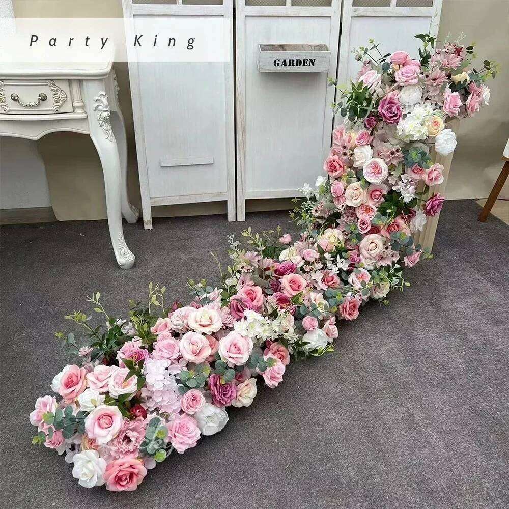 2m Luxury Artificial Flowers Runners Wedding Background Table Centerpiece Row Wall Arch Flower Arrangement Decoration Y260130