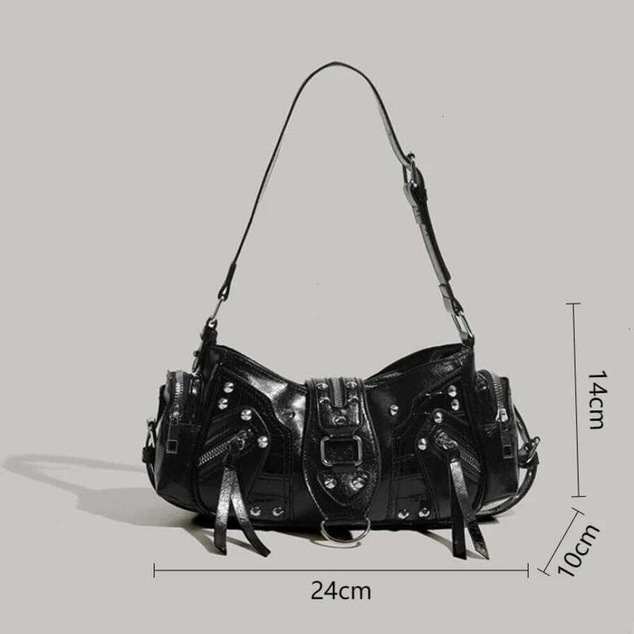 OLOEY NEW Underarm Bags For Women Luxury Creativity Handbag Purses New In Vintage PU Leather Rivet Decoration Shoulder Crossbody High-End Single-Shoul