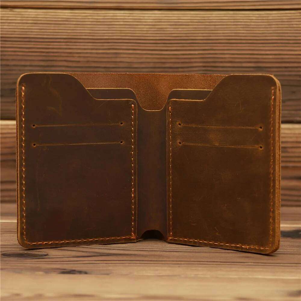 Luxury Handmade Genuine Business Men Leather Credit Case Small man / Women ID Holder Cover Card Wa Z260130