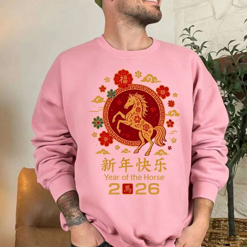 of the Horse Sublimation Chinese Design Lunar New Year Clipart Red Gold Zodiac Digital Download matching hoodies luanyun