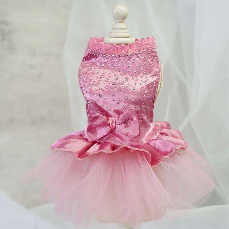 Summer Dress Lace Pet Clothing Chihuahua Tulle Skirt Cat Princess Apparel Cute Puppy Clothes Dog Accessories H260129