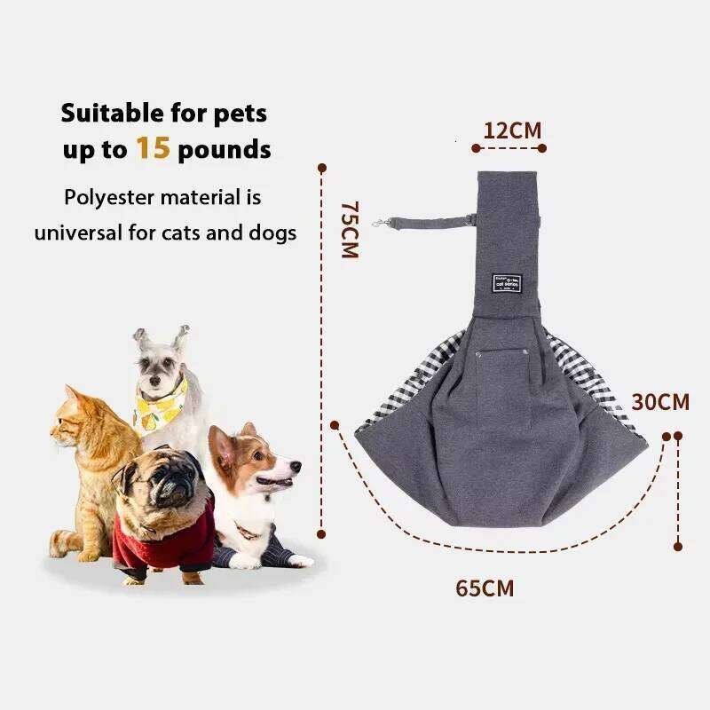 Pet Crossbody Shoulder Outdoor Travel Cat Puppy Sling Carrier Bag with Storage Pocket Portable Pets Backpacks Safety Harness 26H0130