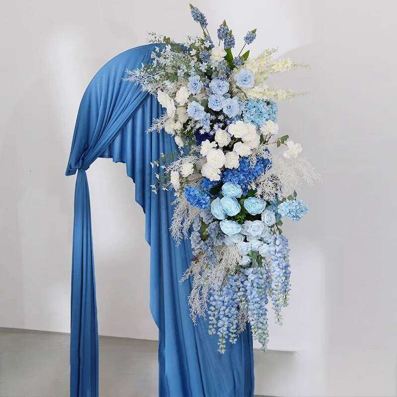 Blue White Rose Wedding Floral Arrangement Table Centerpieces Ball Event Arch Deco Hanging Corner Flowers Road Lead Floor Flower W260130