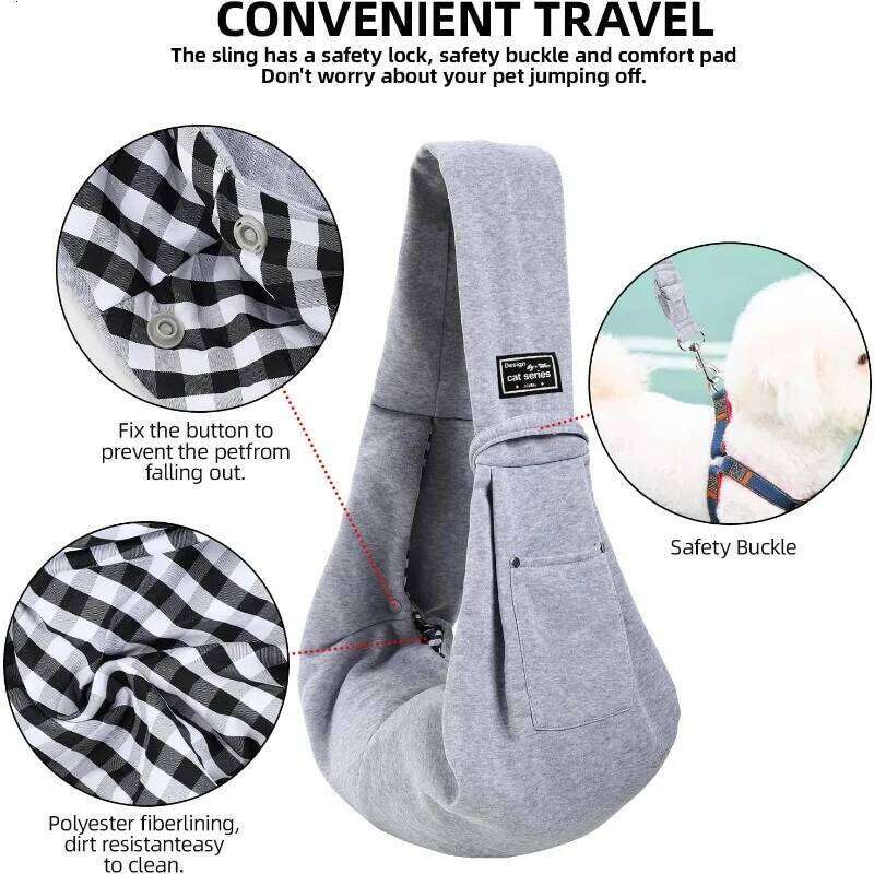 Cotton Comfortable Dog Out Crossbody Shoulder Outdoor Travel Portable Cat Puppy Sling Bag Pet Carrying Supplies 26H0130