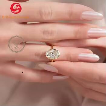 Customized 18k Solid Gold Oval Cut IGI Lab Grown Diamond Ring 1ct 2ct 3ct 5ct D VVS Oval Crushed Iced Cut Lab Grown Diamond Ring
