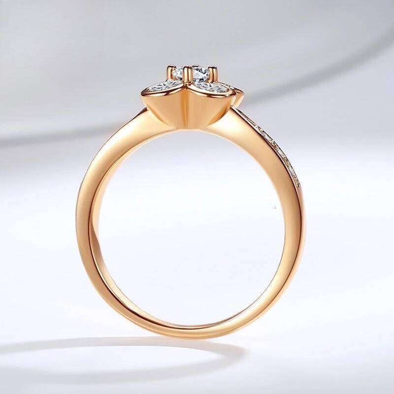 M-JAJA Moissanite Wedding Band 18K Gold Plated S925 Silver Half Eternity Diamond Engagement Rings for Women XJ260130
