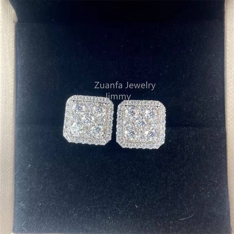 Round Brilliant Cut Def Color Vvs1 Genuine Moissanite Earrings 925 Sterling Silver Classic Gemstones Suitable for Women
