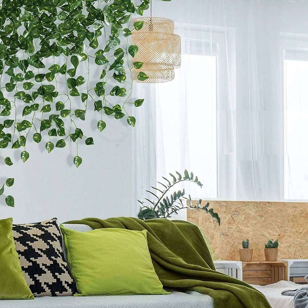 1/3/6/12pcs,Realistic Ivy Leaves Garland - Artificial Plants & Greenery for Weddings, Parties, Home Decor W260130