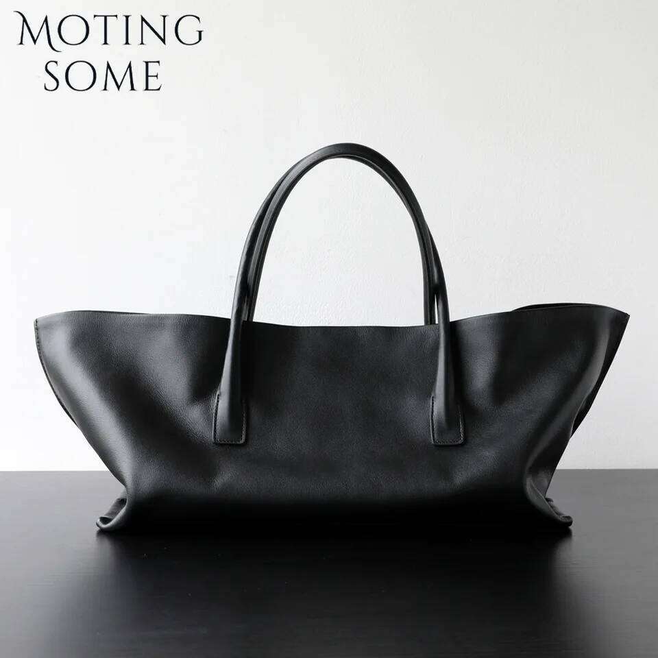 Motingsome Luxury Niche First-layer Cowhide Woman Large Capacity Shoulder Underarm Bag Casual Tote Big Handbag 2025 New